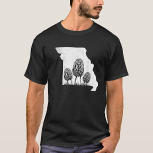 Morel Mushroom Hunter Missouri Map Vintage Shroomi T-Shirt