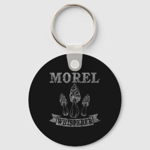 Morel Mushroom Whisperer Funny Distressed Key Ring