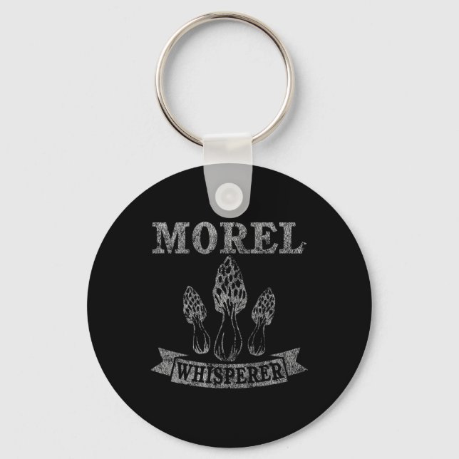 Morel Mushroom Whisperer Funny Distressed  Key Ring (Front)