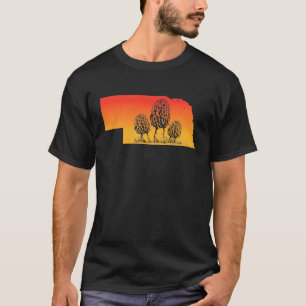 Morel Sunset Color Morel Nebraska Map Morel Sunset T-Shirt