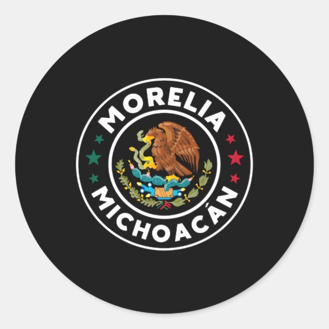 Morelia Michoacã¡N Con Ã¡Guila Mexicana Classic Round Sticker (Front)
