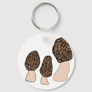 Morels Mushrooms Fun Fungi CUSTOMIZE IT  Key Ring