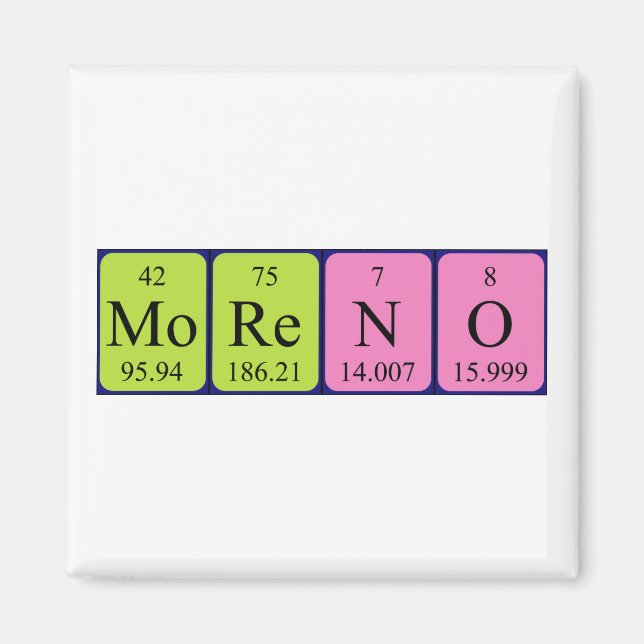 Moreno periodic table name magnet (Front)
