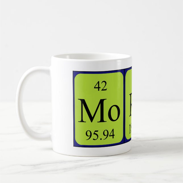 Moreno periodic table name mug (Left)