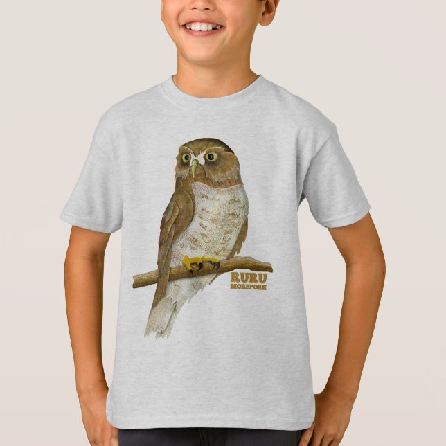 Morepork Ruru New Zeland Bird T-Shirt (Front)