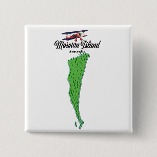 Moreton Island  Australia map poster 15 Cm Square Badge