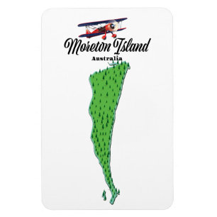 Moreton Island  Australia map poster Magnet