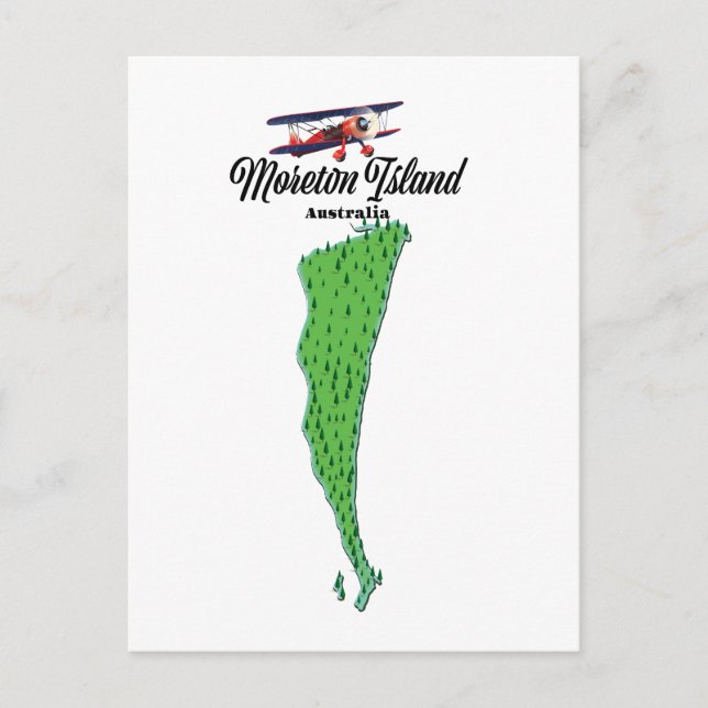 Moreton Island  Australia map poster Postcard (Front)