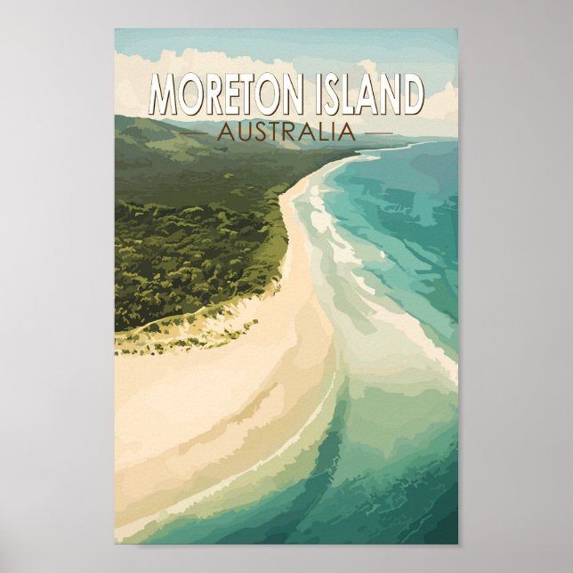 Moreton Island Australia Travel Art Vintage Poster (Front)