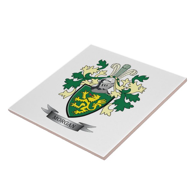 Morgan Family Crest Coat of Arms Tile (Side)
