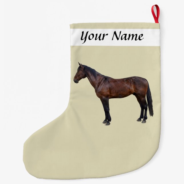 Morgan Horse in Profile Large Christmas Stocking (Back)