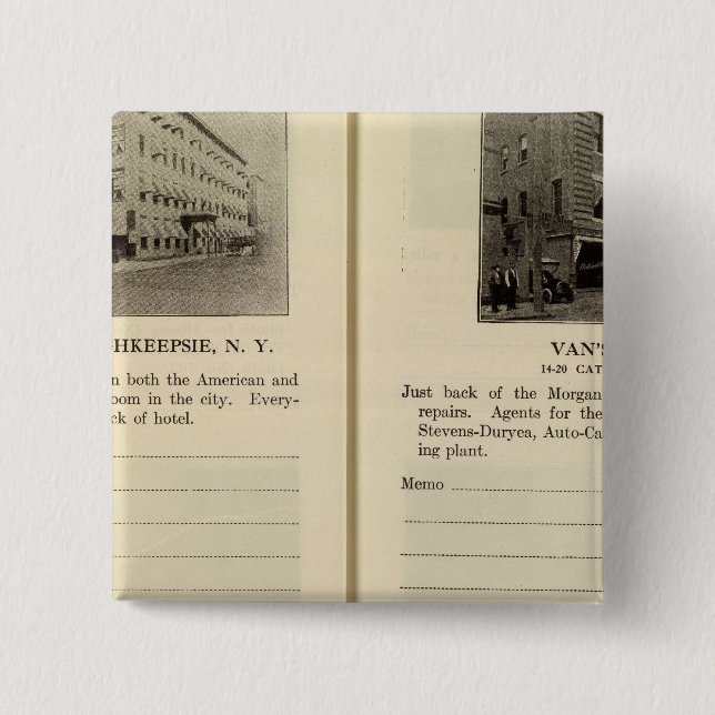 Morgan House, Van's Garage, Poughkeepsie 15 Cm Square Badge (Front)