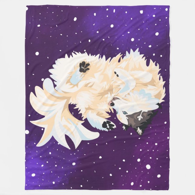 Morgan in space fleece blanket (Front)