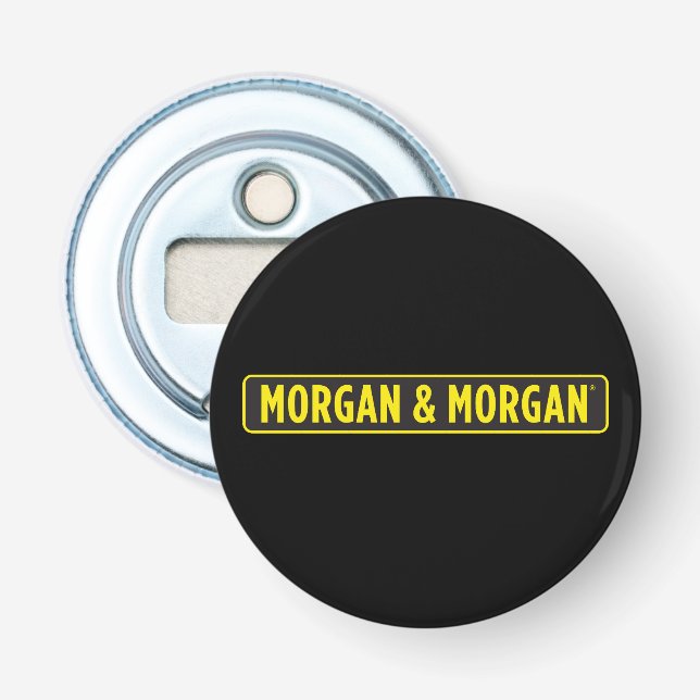 Morgan & Morgan Small Round Button Bottle Opener (Front)