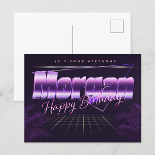 Morgan Name Vorname lila Postkarte Geburtstag Postcard
