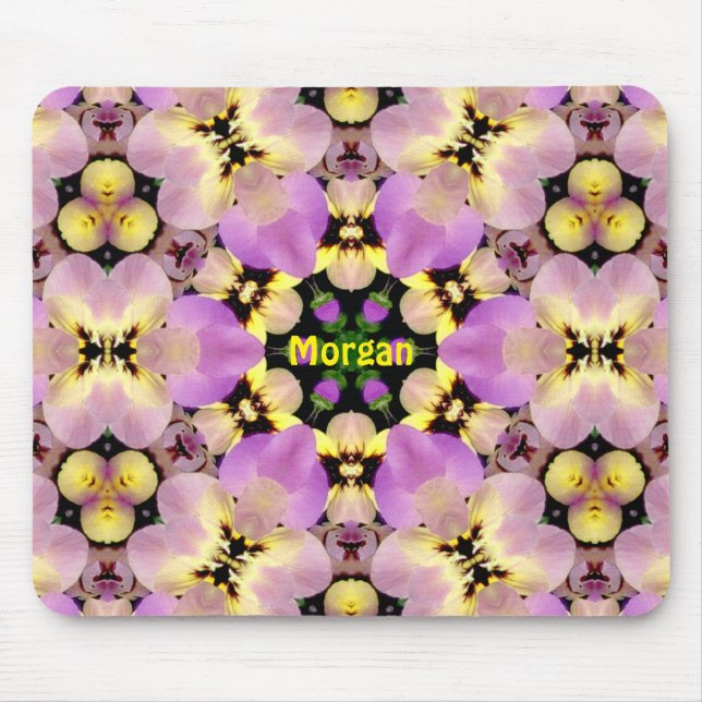 MORGAN ~ Sweet Pansies Pattern ~ Personalised Mouse Pad (Front)