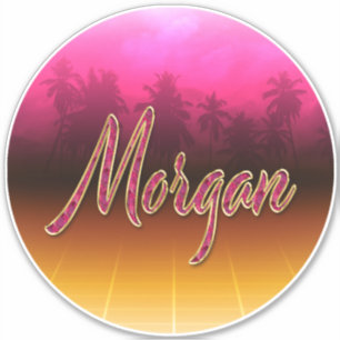 Morgan Vorname Name golden pink Aufkleber Sticker
