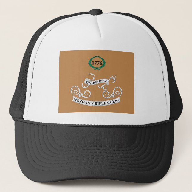 Morgan's Rifle Corps Flag T-Shirts Trucker Hat (Front)