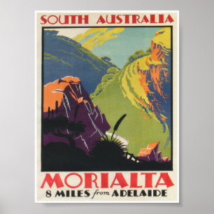 Morialta Australia Vintage Travel Poster