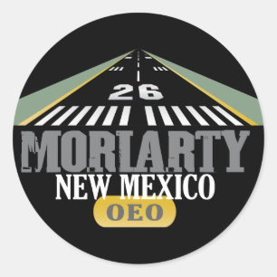 Moriarty New Mexico - Airport Runway Classic Round Sticker