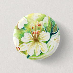 Moringa flowers 3 cm round badge