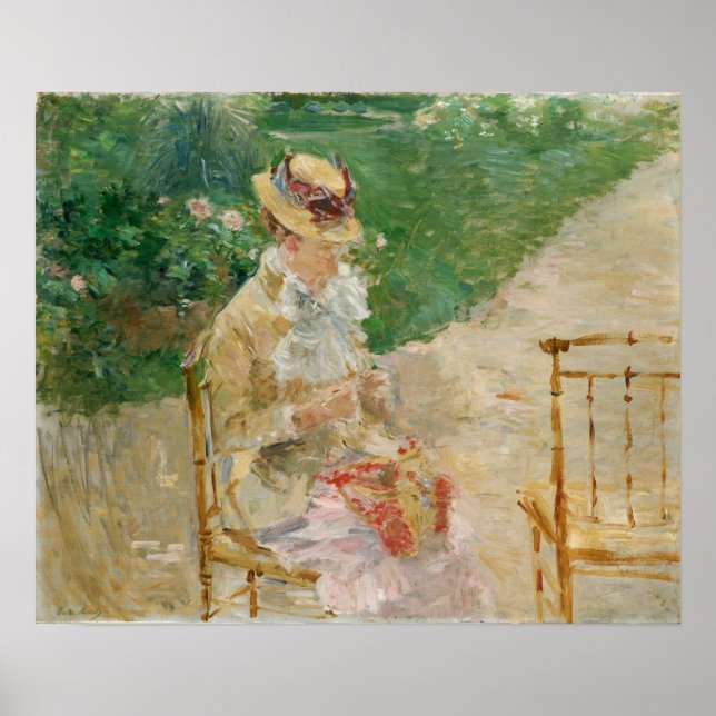 Morisot - Young Woman Sewing In The Garden 1883 Poster (Front)