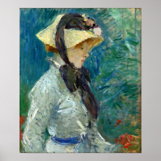 Morisot - Young Woman With A Straw Hat Poster (Front)