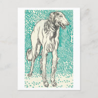 Moriz Jung Greyhound Print Postcard