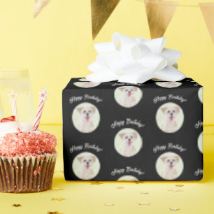 Morkie Black Wrapping Paper Round Images