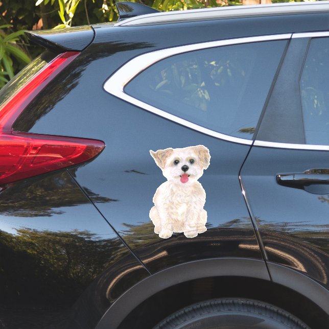 Morkie Custom-Cut Extra Large Vinyl Stickers (Car Side)