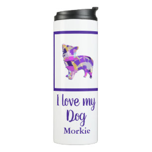 Morkie Cute Dog Silhouette Purple PY&B  Thermal Tumbler