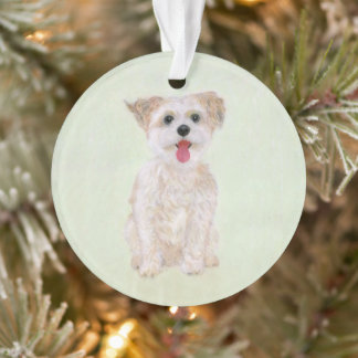 Morkie Dog Acrylic Circle Ornament