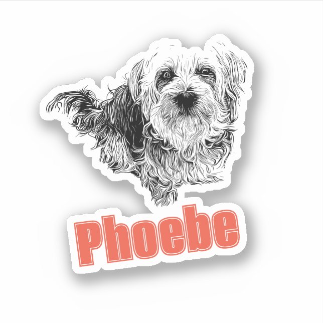 Morkie Dog Custom Name Tag Vinyl Sticker (Front)