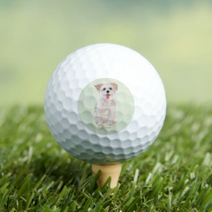Morkie Dog Golf Balls With Text