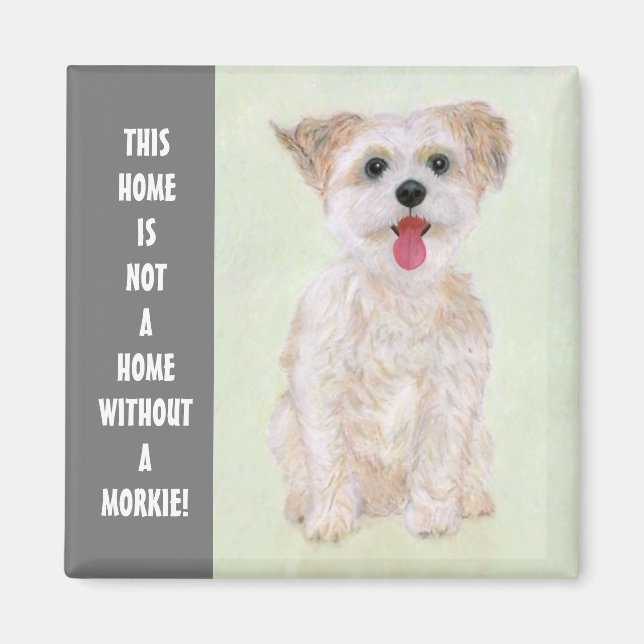 Morkie Dog Magnet With Text (Front)