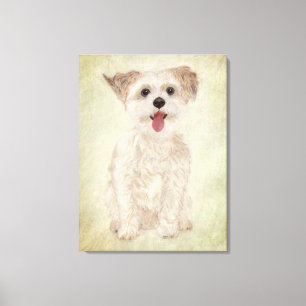 Morkie Dog Premium Wrapped Canvas Print