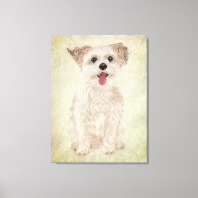 Morkie Dog Premium Wrapped Canvas Print (Front)