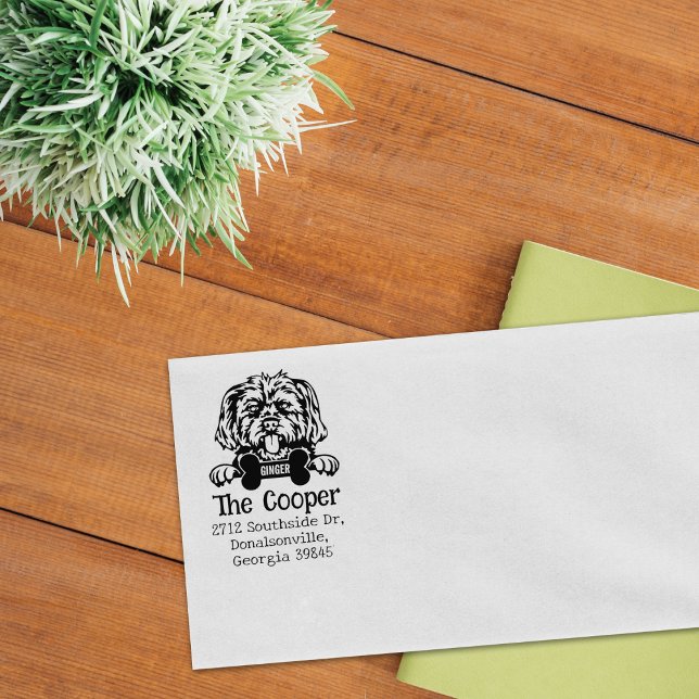 Morkie Dog, Return Address,  Rubber Stamp (Creator Uploaded)