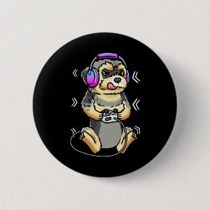 Morkie Dog Video Game Gaming Console Gamer 6 Cm Round Badge