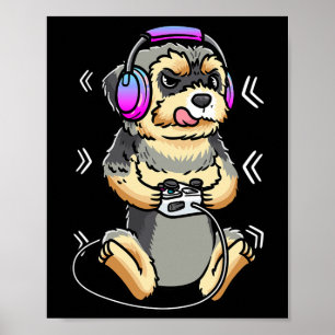 Morkie Dog Video Game Gaming Console Gamer  Poster
