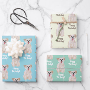 Morkie Dog Wrapping Paper Sheets Personalise