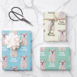 Morkie Dog Wrapping Paper Sheets Personalise