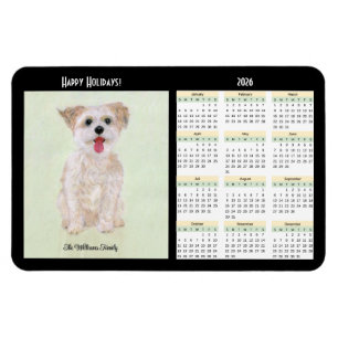 Morkie Flexible 2026 Calendar Magnet