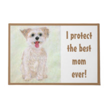 Morkie Mother's Guard Dog Doormat Large