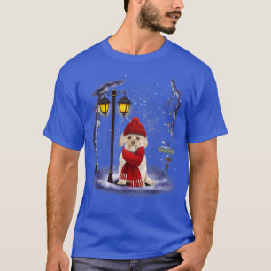 Morkie Santa Snow Christmas Light Winter Pajama T-Shirt