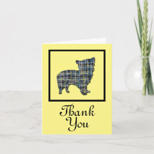Morkie Silhouette Dog Thank You Greeting Card