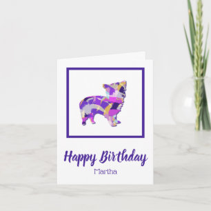 Morkie Terrier Dog Silhouette PPY&B Birthday Card