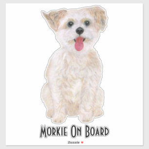 Morkie Vinyl Sticker with Text