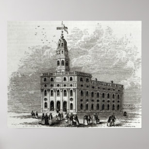Mormon Temple at Salt Lake, 1854 Poster