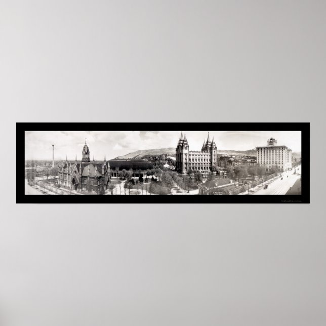 Mormon Temple Grounds Photo 1912 Poster (Front)